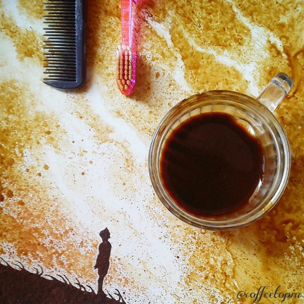 coffee painting leaf grounds ghidaq al nizar coffeetopia 11 620x620 خلق شاهکارهایی زیبا با قهوه