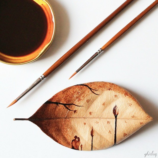 coffee painting leaf grounds ghidaq al nizar coffeetopia 16 620x620 خلق شاهکارهایی زیبا با قهوه