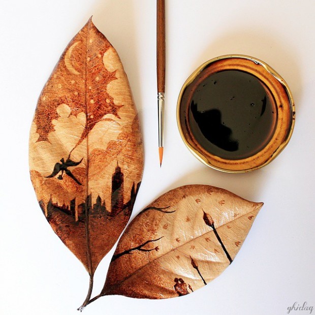 coffee painting leaf grounds ghidaq al nizar coffeetopia 42 620x620 خلق شاهکارهایی زیبا با قهوه
