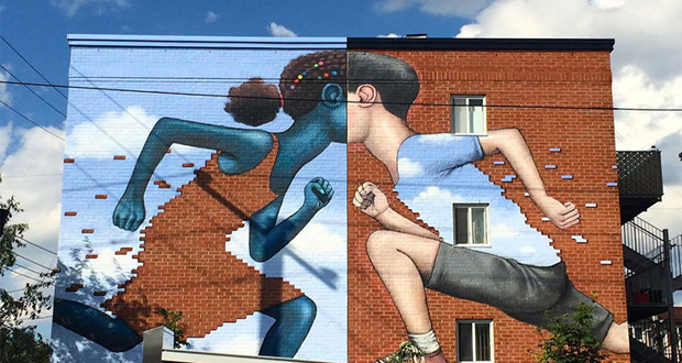 هنرمند خیابانی فرانسوی ساختمان های خسته کننده‌ را به آثار هنری تبدیل می‌کند