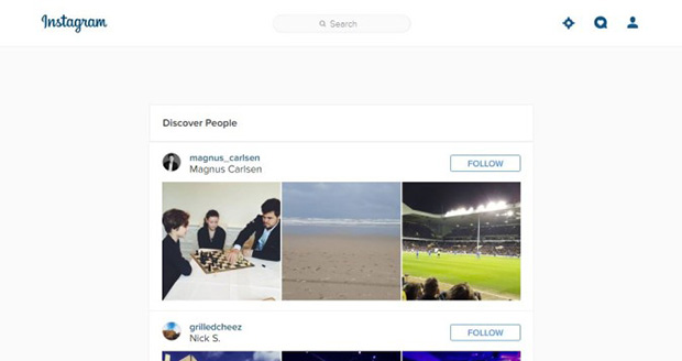 Discover People نسخه وب اینستاگرام