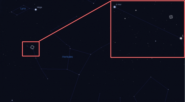 ستاره HD 164595 واقع در صورت فلکی هرکول