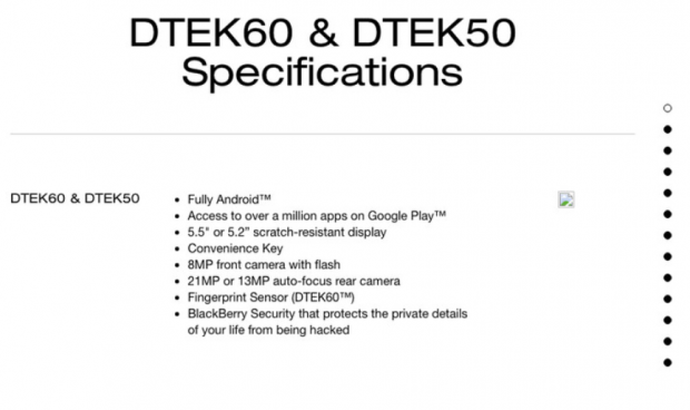 گوشی DTEK60 بلک بری از حسگر اثر انگشت برخوردار خواهد بود (1)