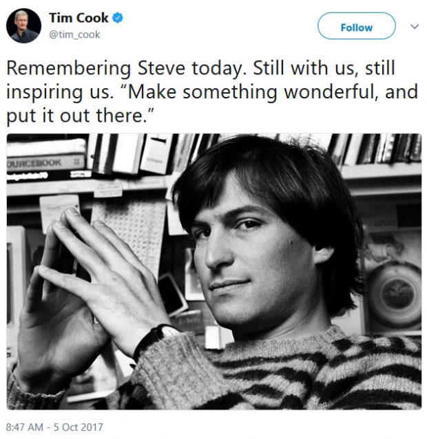 پیام توییتری تیم کوک به مناسبت ششمین سال درگذشت استیو جابز