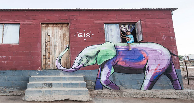 11 عکس زیبا از نقاشی‌های فیل بر روی دیوار در آفریقای جنوبی