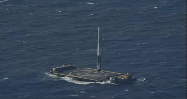 تماشا کنید: اولین فرود موفق موشک Falcon 9 بر روی سکوی شناور